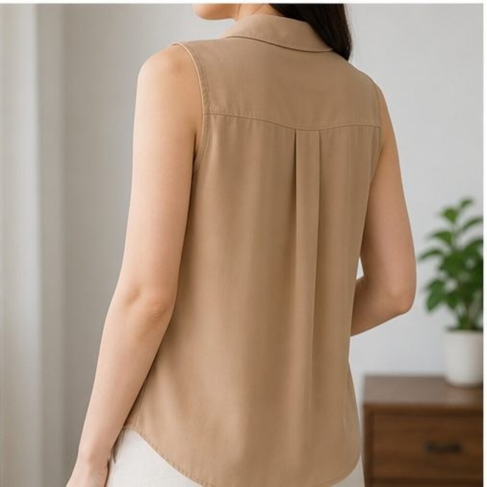 Camel Ruffle Blouse - Picture 3 of 6